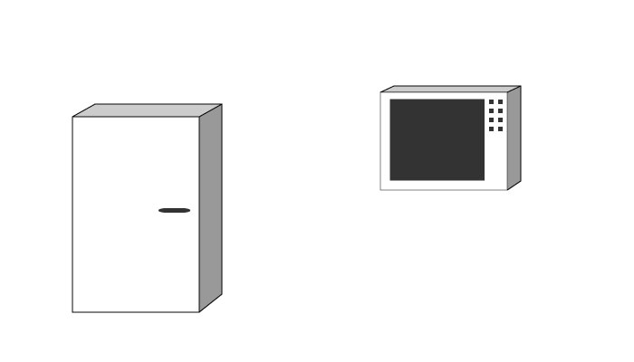 Fridge and Microwave no grid