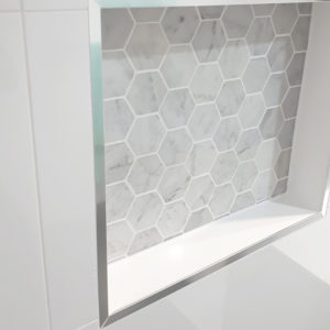 Hexagonal Tiled Niche with Silver Lining