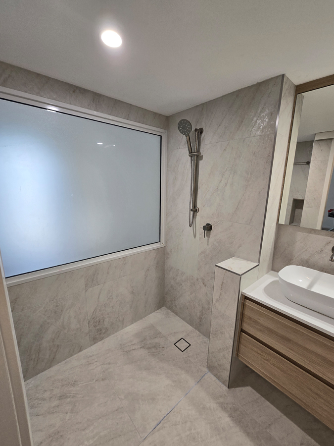 New shower large window