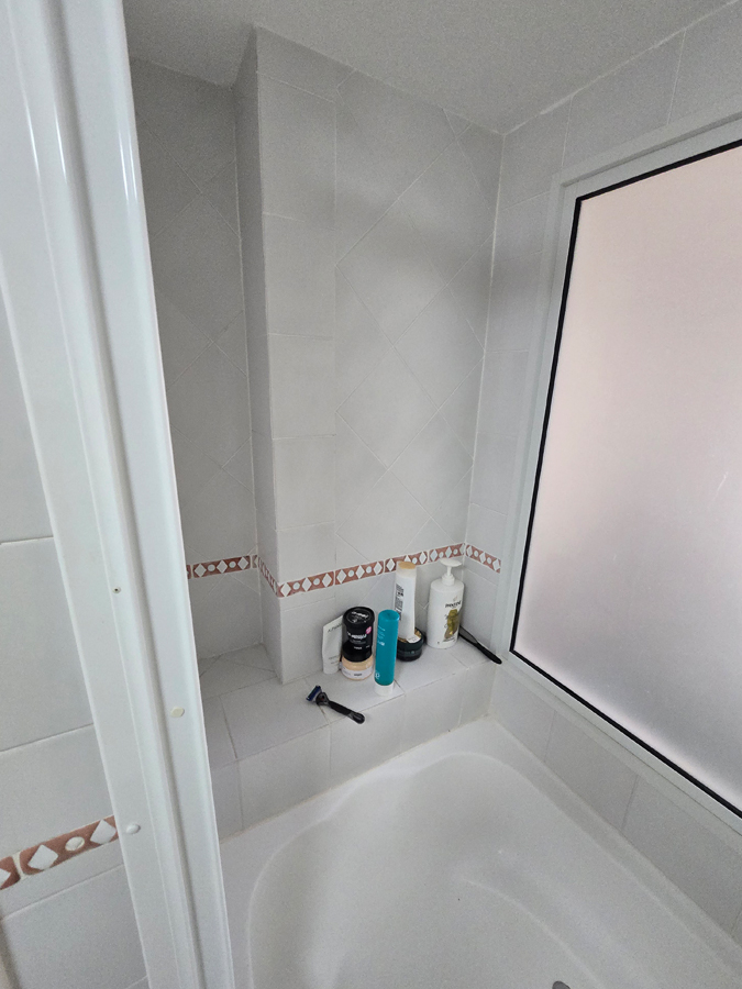 View of bath before reno.