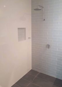Open Shower with Tiled Niche