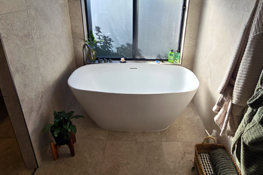 Robina bathroom renovation (after) - lavish bath tub